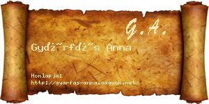 Gyárfás Anna névjegykártya